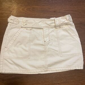 BKE Cream Utility Mini Skirt